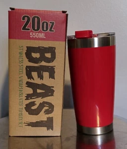 Beast 20 Oz Tumbler Stainless Steel Vacuum Insulated Coffee Cup Double Wall Red - Picture 1 of 5