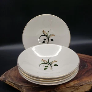 Edwin Knowles Forsythia Berry Bowls Set of 5 Yellow Floral 5.5" Vintage - Picture 1 of 4