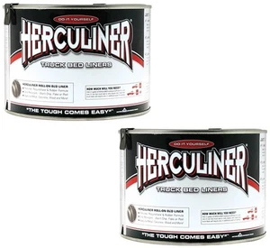 (2) Herculiner HCL1B7 Quart Ready To Use Do It Yourself Roll On Truck Bed Liner - Picture 1 of 5