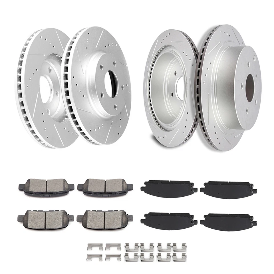 Front & Rear 4X Brake Disc Rotor and 8X Ceramic Pads For Nissan Quest 2004-2009 - Image 1 of 1