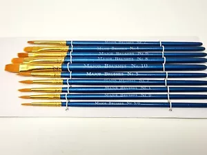 Synthetic Red Sable Set of 10 Paint Brushes Artist Painting Major Brushes - Picture 1 of 3