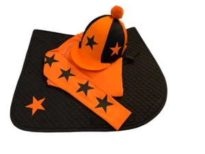 Juego de equitación de colores naranja/negro de cross country, - Imagen 1 de 1
