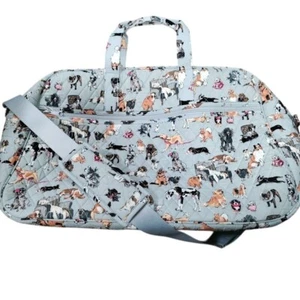 Vera Bradley Travel Traveler Duffel Quilted Bag Dog Show Gray Size Large - Picture 1 of 13