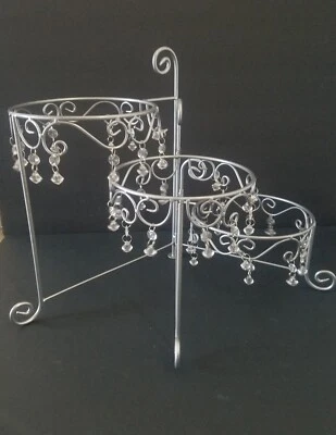 Lustre vintage exclusivo design dobrável 3 camadas suporte de planta de metal 14" - Imagem 1 de 4