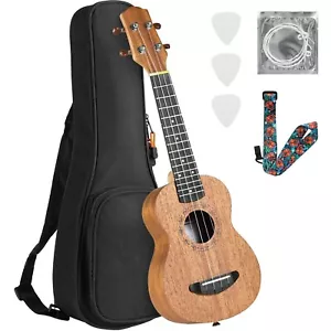 21 Zoll Konzert Ukulele Erwachsene Kinder Ukulele Set mit Tasche (Braun) - Bild 1 von 7