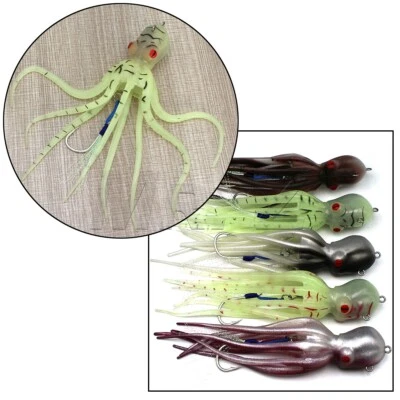20 cm Big Game Octopus Swimbait with Skirt Tail Soft Fishing Lure Jigging Head - Image 1 of 4