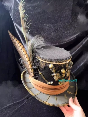 Piratas del Caribe Alto Bowler Sombrero Pirata Gorra Halloween Juegos con disfraces Tocado Foto 1 de 4