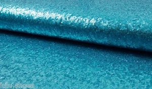 MINI LENTEJUELAS Material Tela, 1 Vía Elástica/130cm Ancho/Brillantes Lentejuelas AQUA - Imagen 1 de 1