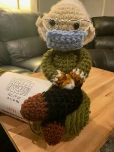 Bernie Sanders Doll 11" Crochet Amigurumi Mittens Glasses Inauguration By Erin S - Picture 1 of 12