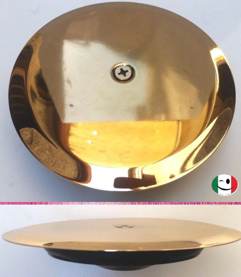 TAPPO AD ESPANSIONE PER POZZETTO DA Ø 100 CON PLACCA DORATO - BAGNO ORO 24KT