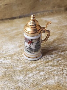 Reutter Porzellan Miniatur Bierkrug, Jagdmotiv, Selten, Top Zustand  - Bild 1 von 5