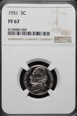 1951 Jefferson Nickel NGC PR 67 *DoubleJCoins* JL1100-65 - Image 1 of 2