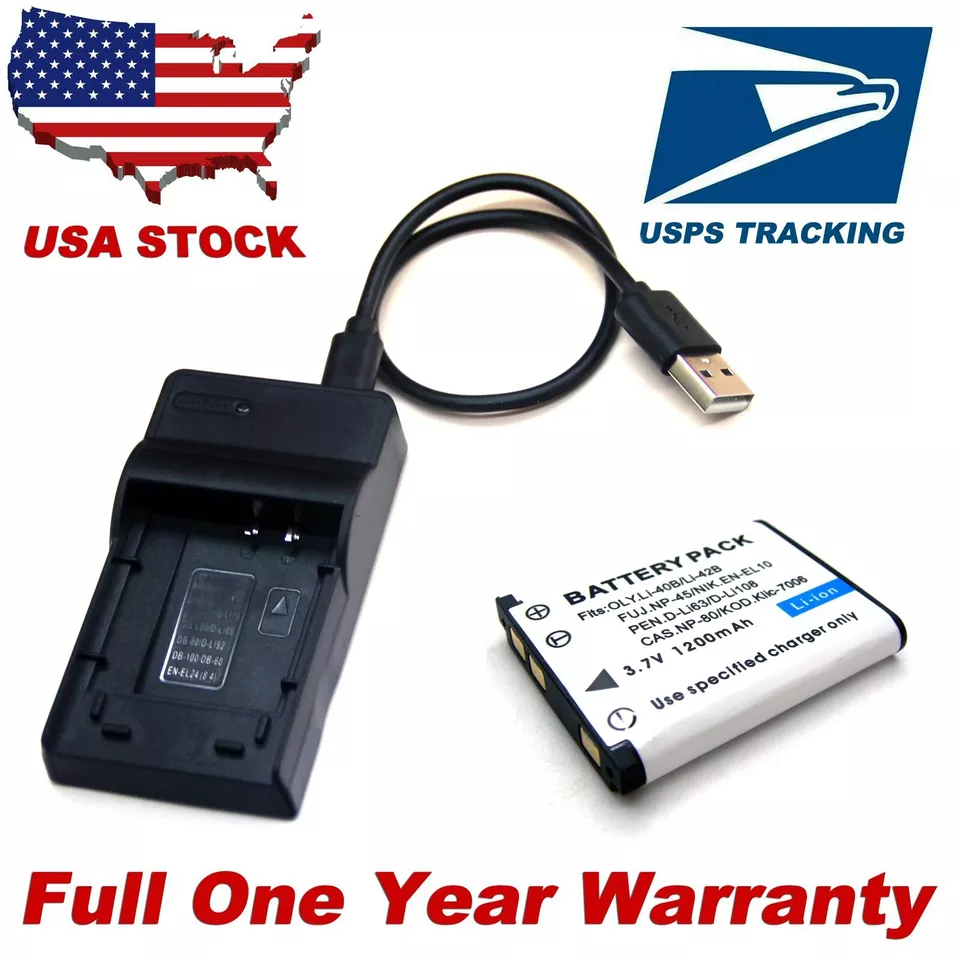 Battery Pack / USB Charger For BenQ DLi-216 DLi216 NP45 AE100 AE110 AE120 AE200 - Image 1 of 1