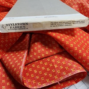 Lotto 3Y28" Tessuto Vintage J Manes Co 44W Fiori Arancio Rosso 0065 - Foto 1 di 6