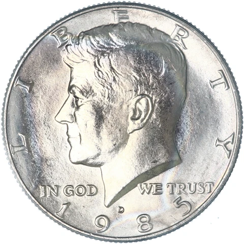 1985 D Kennedy Half Dollar CN-Clad BU US Coin Toned See Pics X377 Cover
