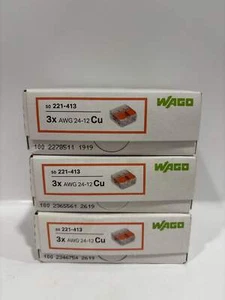 New 150PC Wago 221-413 3-Wire Lever Nuts - Splicing Connectors - Picture 1 of 7