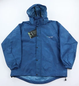 Giacca antipioggia sportiva Frogg Toggs uomo grande blu cappuccio rimovibile full zip nuova con etichetta - Foto 1 di 10