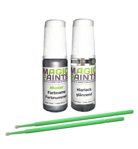 Lackstift Set geeignet für Volvo, 329 Pure Silver + Klarlack + Anleitung - Picture 1 of 4