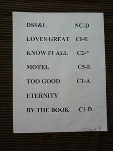 Vtg Michael Peterson Set List Concert 1990's Country Music  - Picture 1 of 1