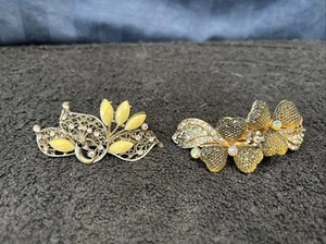 Hair Barrettes. VTG Peacock, Clover. DD5 - Picture 1 of 11