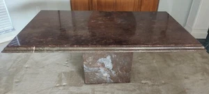 furniture used dining room table red italian marble seats 6 with chairs - Picture 1 of 9
