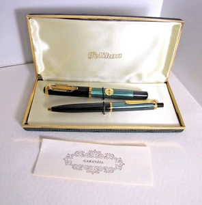 Set parure Pelikan Revival linea 400 vintage nuovo penna a sfera e stilografica - Foto 1 di 4