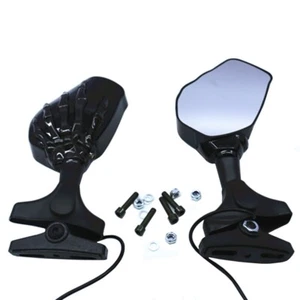 Espejos retrovisores manuales calavera señal de giro LED 12V para motocicleta café corredor crucero - Imagen 1 de 9