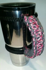Paracord Handle for 40oz,30oz,or 20ozYeti Ozark & Rtic Pink Camo & Graphite Grey - Picture 1 of 3
