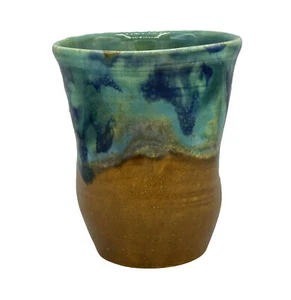 JPW Signed Studio Pottery Vase Planter 2019 Hand Made Drip Glaze 5 Inches Tall - Picture 1 of 10