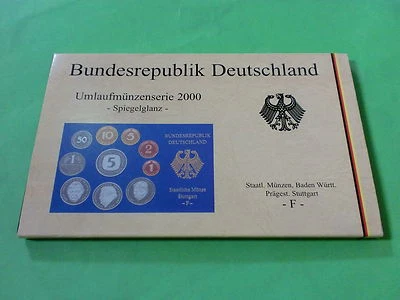 Germany 10pcs Coin Set 2000  德国马克套币2000 10枚 - Image 1 of 4