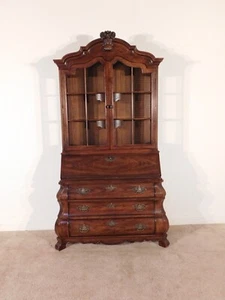 Henredon Four Centuries French Dark Oak Kettle Bombe Secretary Bookcase - Picture 1 of 24