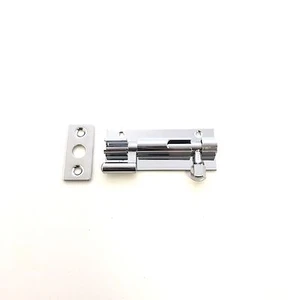 Barrel Bolt Solid Polished Chrome Necked 2.5" / 64mm With Screws - Picture 1 of 1