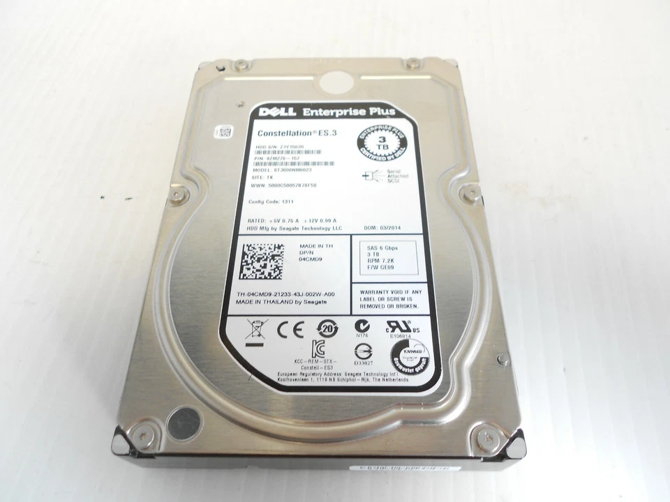Dell 4CMD9 3TB 7.2K 3.5" SAS Server Storage 6Gbs Hard Drive R710 R720 R730 R740 - Image 1 of 1