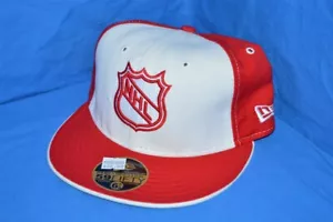 NHL HOCKEY DETROIT RED WINGS NEW ERA RED WHITE WOOL FITTED HAT CAP 6 7/8 - Picture 1 of 4