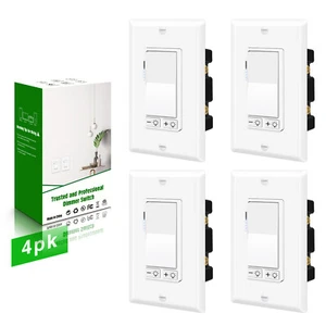 4PCS 3Way Dimmer Switch for 150W LED/CFL,600W Halogen/Incandescent,White, ETL - Picture 1 of 10