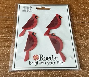 Roeda Seriously Strong Magnet Set Of 4 Cardinals Brand New! - Picture 1 of 2