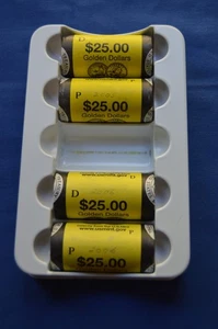 2005-2006 P & D Mint Sacagawea Dollar Rolls $100 Total - Picture 1 of 2