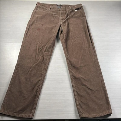 Lands' End Corduroy Pants Mens 40x31 Brown Traditional Fit Straight Leg 5-Pocket - Image 1 of 4
