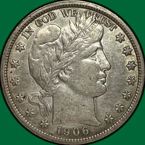 1906-O Barber Half Dollar fast unzirkuliert vz Münze #29934 - Bild 1 von 3