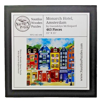 Nautilus wooden jigsaw puzzles Monarch Hotel Amsterdam 463 PC 15" x15" - Image 1 of 4