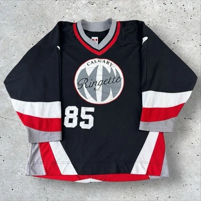 Camiseta deportiva de hockey CCM vintage para hombre mediana calgary ringette negra/roja Foto 1 de 4