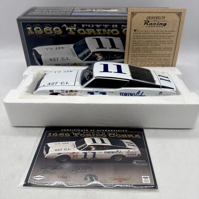 A.J. Foyt #11 FORD 1969 Torino Cobra 1:24 University of Racing *AUTOGAPHED* - Image 1 of 4