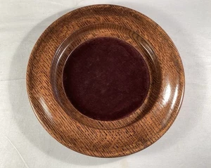 "Plato antiguo de 12"" colección iglesia madera roble tallado torneado raro" - Imagen 1 de 5