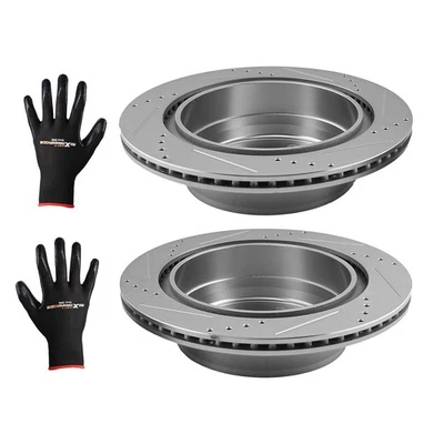 Rear Drilled&Slotted Brake Rotors Set For Chevrolet Avalanche 2007-2013 S-55133 - Imagem 1 de 4