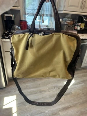 Authentic Prada Canvas & Leather Messenger Bag - Image 1 of 4