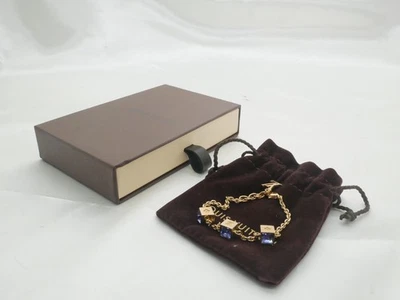 Auténtico Brazalete Louis Vuitton Collar Gamble M65209 Estrás Dorado Accesorio Foto 1 de 4