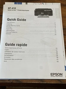 Original Operating Instructions Manual For Epson XP-410 Small-in-One Printer - Picture 1 of 1