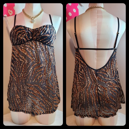 UNDERCOVER Abito slip babydoll vintage Victoria's Secret molto sexy seta burnout taglia S