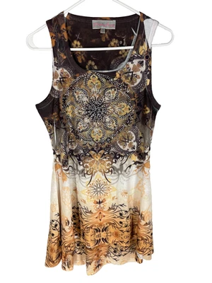 Túnica PRETTY ANGEL Talla Grande Sin Mangas Adornada Boho Resort Chic Preppy NUEVA Foto 1 de 4