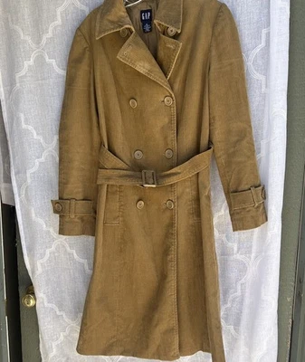 Gabardina Gap Pana Mujer Marrón Chaqueta con Cinturón Años 90 Retro Talla Mediana  Foto 1 de 4